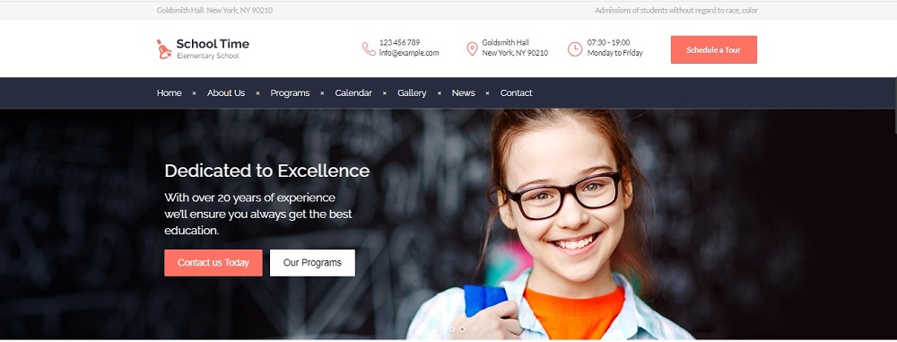 website design ideas for school